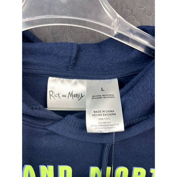 Cartoon Network Rick & Morty Spaceship Hoodie Spacecore Streetwear Fan SZ L:NWT - Picture 7 of 9